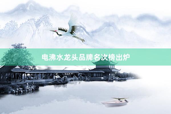 电沸水龙头品牌名次榜出炉